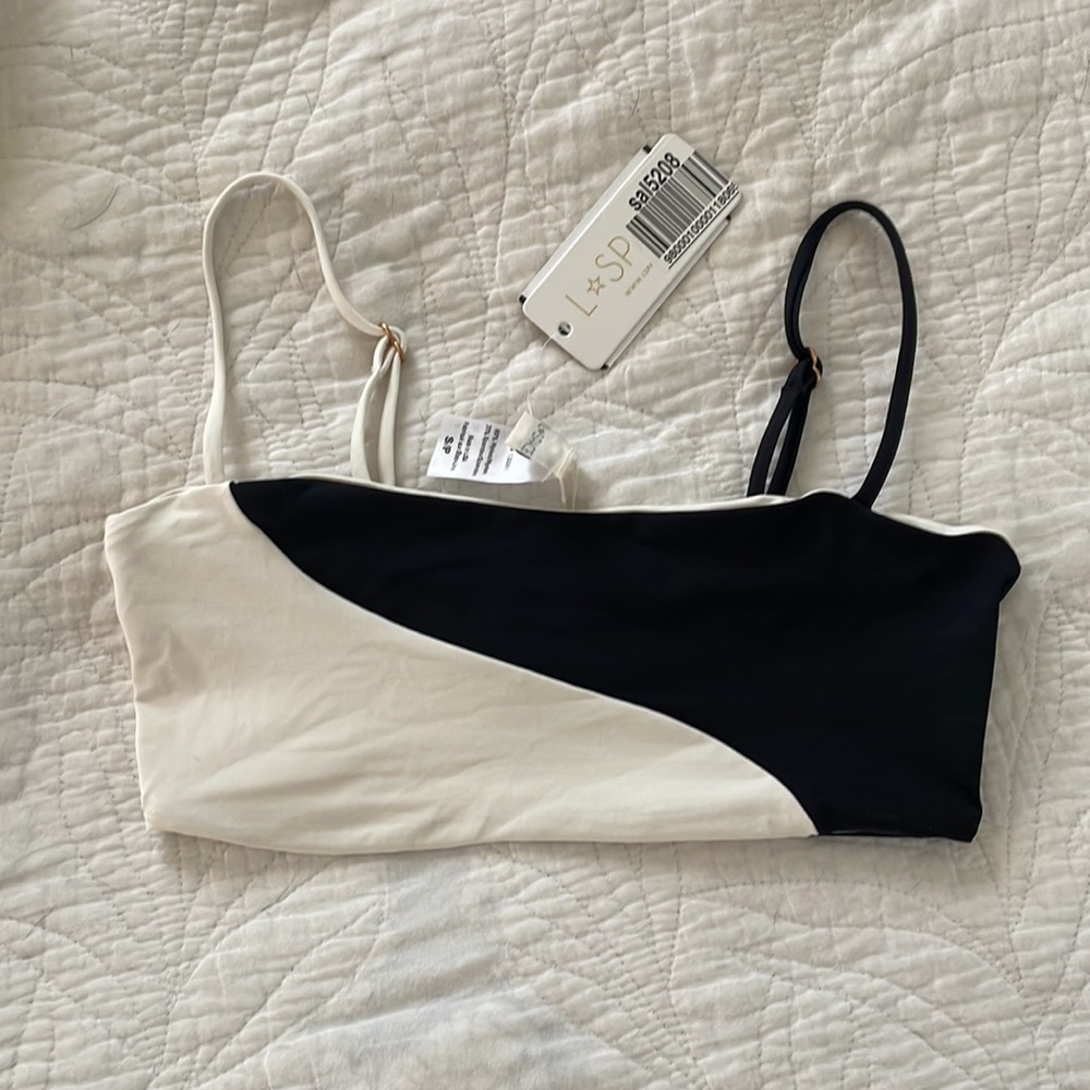 L*SPACE Color Block Ari Bikini Top size SMALL